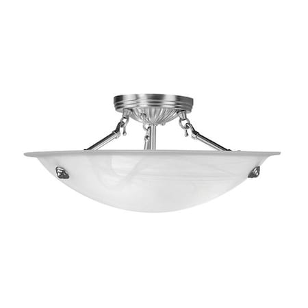 Livex Lighting Oasis 3 Light Brushed Nickel Ceiling Mou 4273-91
