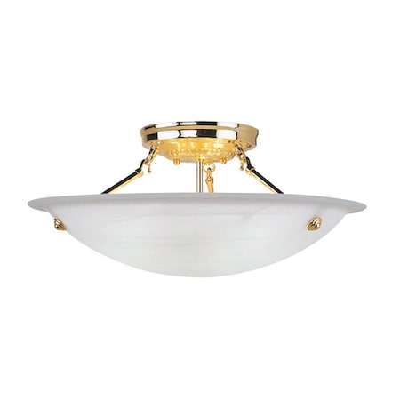 Livex Lighting Oasis 3 Light Polished Brass Ceiling Mou 4274-02