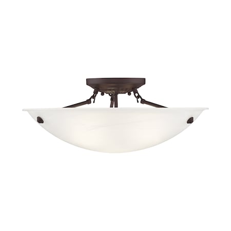 Livex Lighting Oasis 3 Light Bronze Ceiling Mount 4274-07