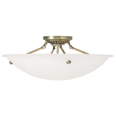 Livex Lighting Oasis 4 Light Antique Brass Ceiling Mount 4275-01