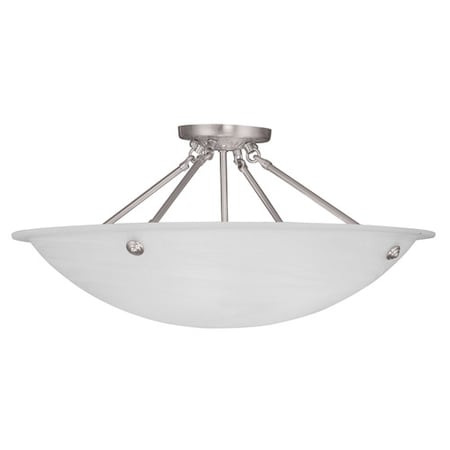 Livex Lighting Oasis 4 Light Brushed Nickel Ceiling Mount 4275-91