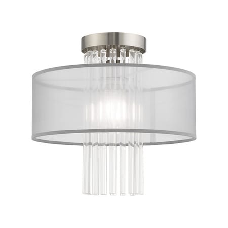 Livex Lighting Alexis 1 Light Brushed Nickel Ceiling Mo 42802-91