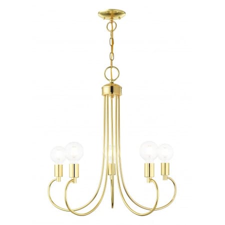 Livex Lighting Polished Brass Chandelier, 5 Light 42925-02