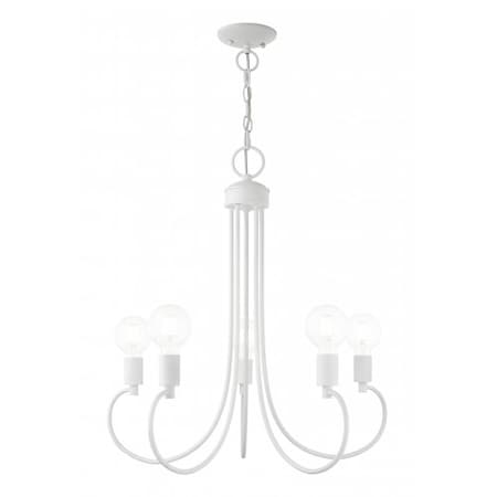 Livex Lighting White Chandelier, 5 Light 42925-03