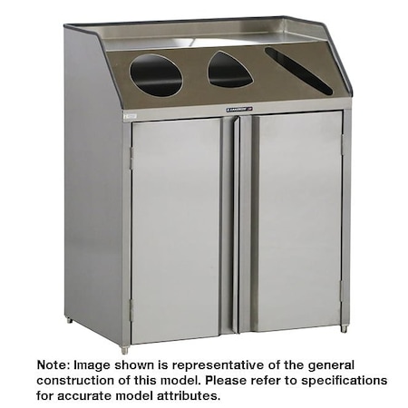 Lakeside Laminate Waste/Recycle Station-Front Access;1-Refuse, 1-Recycle, 1-Paper 4415