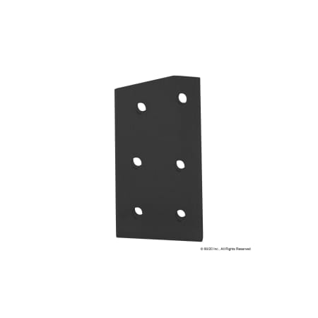 80/20 Angle Joining Plate, 15 Deg 6 Hole 15S 4315-BLACK