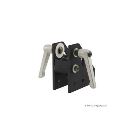 80/20 Blk 15S 0 Deg Pivot Bracket W/L-Handle 4317-BLACK