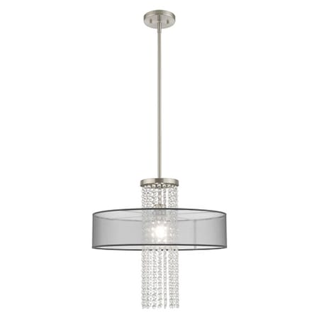 Livex Lighting Bella Vista 1 Light Brushed Nickel Pendant Chandelier 43204-91