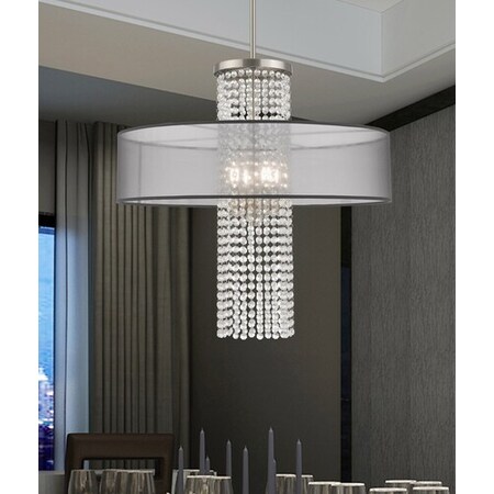 Livex Lighting Bella Vista 4 Light Brushed Nickel Pendant Chandelier 43205-91