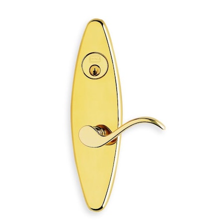 Omnia RH 858 Lever 26000 Plate Storeroom 234BS Mortise Lock Bright Brass 26858EW00R1