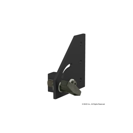 80/20 Blk 15S 0 Deg Pivot Bracket W/T-Handle 4342-BLACK