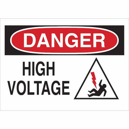 Brady Danger Sign, 10 in Height, 14 in Width, Plastic, Rectangle, English 25900