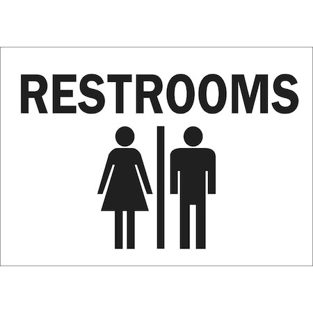 Brady Restrooms, 14" W x 10" H, Rectangle, Plastic, 25918 25918