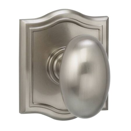 Omnia Knob Arched Rose Passage 2-3/4" Backset, T Strike Satin Nickel 434 434AR/234T.PA15