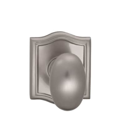 Omnia Knob Arched Rose Privacy 2-3/4" Backset, T Strike Satin Nickel 434 434AR/234T.PR15
