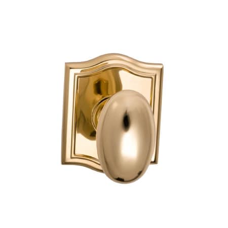 Omnia Knob Arched Rose Privacy 2-3/4" Backset, T Strike Bright Brass 434 434AR/234T.PR3