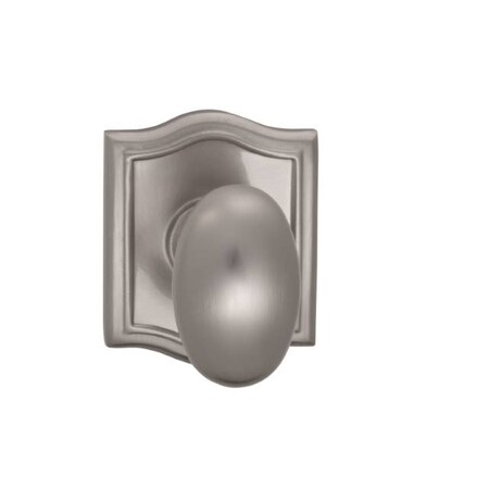 Omnia Knob Arched Rose Priv 2-3/8" BS Full Lip Strike Satin Nickel 434 434AR/238F.PR15