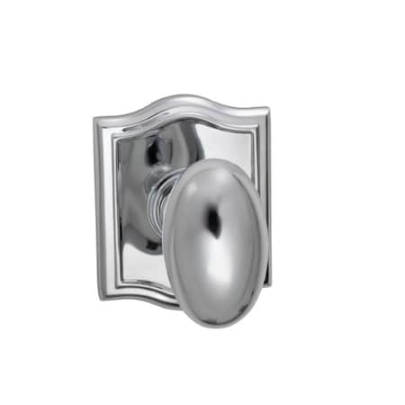 Omnia Knob Arched Rose Privacy 2-3/8" Backset, T Strike Bright Chrome 434 434AR/238T.PR26