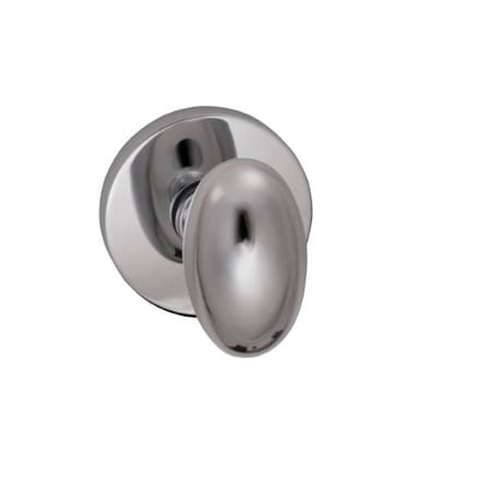 Omnia Knob Modern Rose Privacy 2-3/8" Backset, T Strike Bright Chrome 434 434MD/238T.PR26