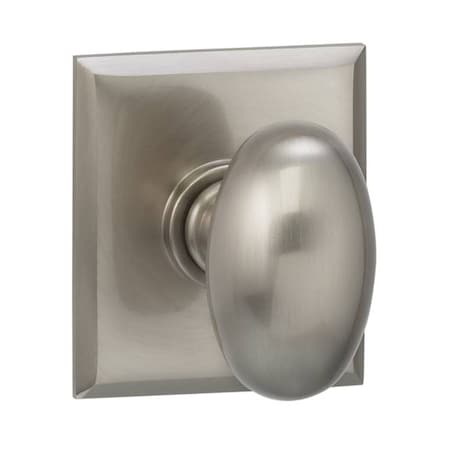 Omnia Knob Rectangular Rose Pass 2-3/4" BS Full Lip Strike Satin Nickel 434 434RT/234F.PA15