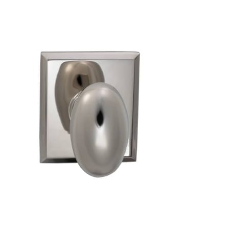 Omnia Knob Rectangular Rose Pass 2-3/8" BS Full Lip Strike Bright Nickel 434 434RT/238F.PA14