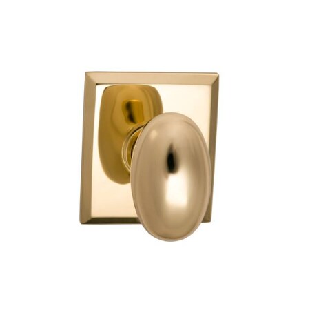 Omnia Knob Rectangular Rose Priv 2-3/8" BS Full Lip Strike Bright Brass 434 434RT/238F.PR3