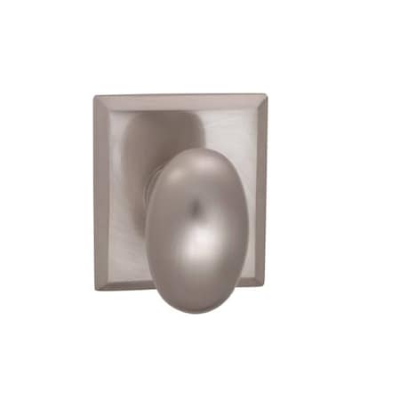 Omnia Knob Rectangular Rose Priv 2-3/8" BS T Strike Satin Nickel 434 434RT/238T.PR15