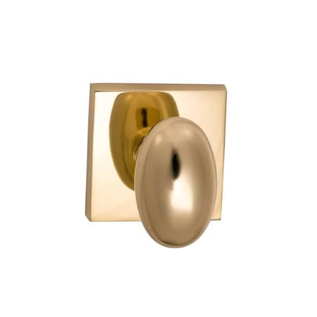 Omnia Knob Square Rose Pass 2-3/8" BS Full Lip Strike Bright Brass 434 434SQ/238F.PA3