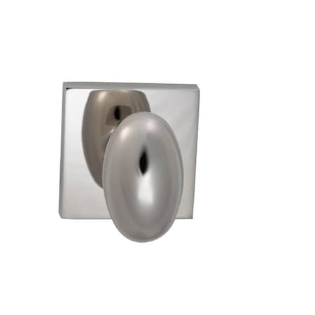 Omnia Knob Square Rose Passage 2-3/8" Backset, T Strike Bright Nickel 434 434SQ/238T.PA14