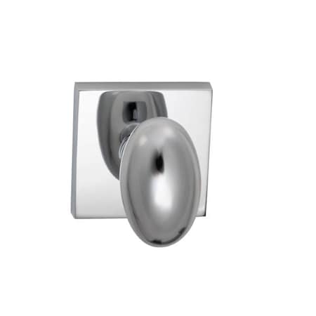 Omnia Knob Square Rose Passage 2-3/8" Backset, T Strike Bright Chrome 434 434SQ/238T.PA26