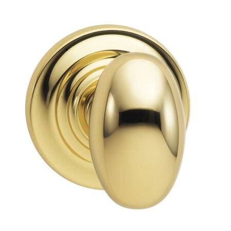Omnia Knob Traditional Rose Pass 2-3/8" BS Full Lip Strike Bright Brass 434 434TD/238F.PA3