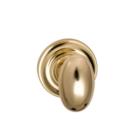 Omnia Knob Traditional Rose Priv 2-3/8" BS Full Lip Strike Bright Brass 434 434TD/238F.PR3