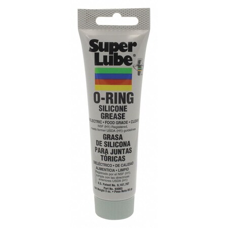 SUPER LUBE Multipurpose Silicone Grease, H1 Food Grade, NLGI Grade 2, 3 Oz. Tube 93003