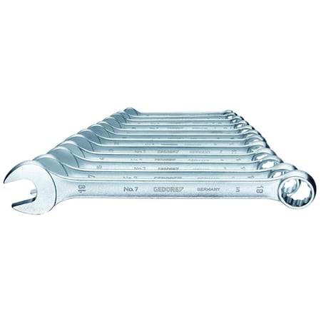 Gedore Combination Wrench Set, 12 pcs., 6-19mm, Finish: Chrome plated 7-0112