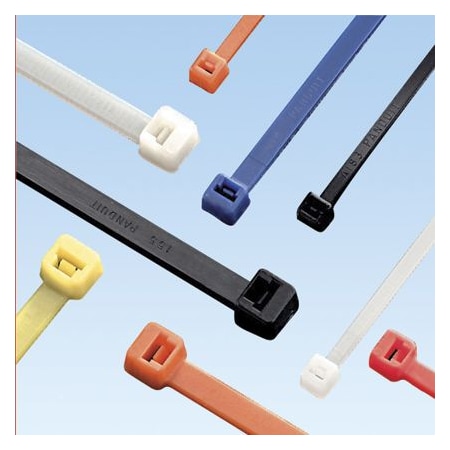 Panduit Cable Tie, 7-1/2 in L, 1-13/16 in Max Bundle Dia., Orange, Nylon 6/6, 50 lb Strength, 100 PK PLT2S-C3
