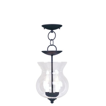 Livex Lighting Heritage 2 Light Black Convertible Mini Pendant/Ceiling Mount 4393-04
