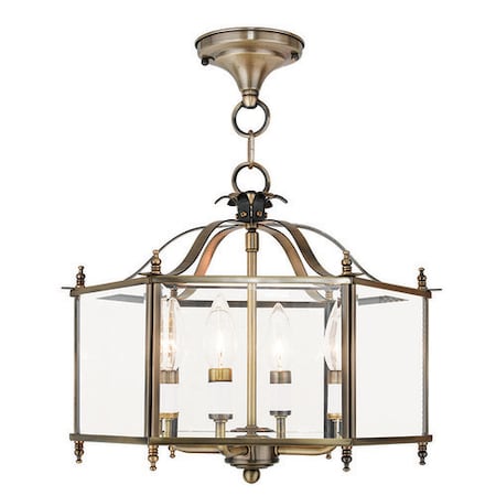 Livex Lighting Livingston 4 Light Antique Brass Convert 4398-01