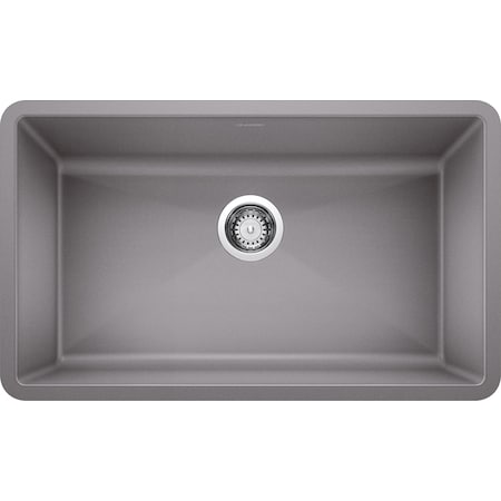 Blanco Precis Silgranit Super Single Undermount Kitchen Sink - Metallic Gray 440148