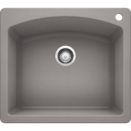 Blanco Diamond Single Bowl, Drop-In, Metallic Gray, Dual Mount Mount, 1 Hole 440209