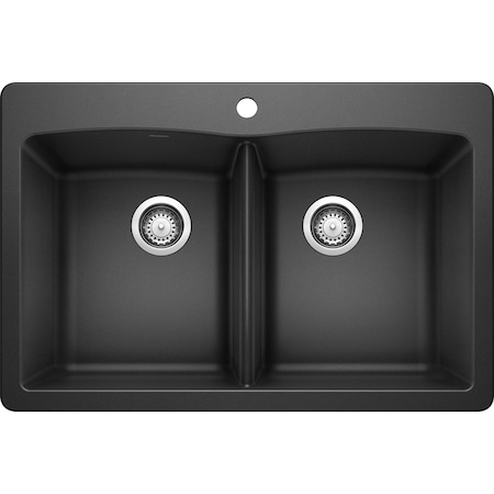 Blanco Diamond Silgranit 50/50 Double Bowl Dual Mount Kitchen Sink - Anthracite 440220