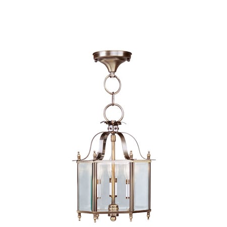 Livex Lighting Livingston 3 Light Antique Brass Convertible Pendant/Ceiling Mount 4403-01