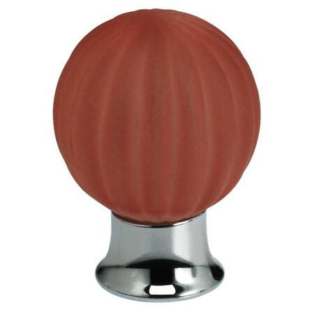 Omnia Satin Rose Glass Cabinet Knob Bright Chrome 1-3/16" 4341/30.26S-RS