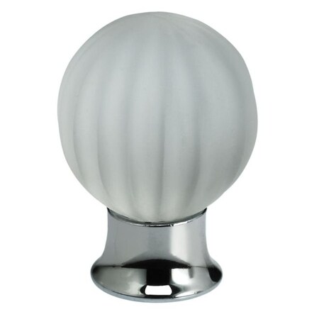 Omnia Satin Clear Glass Cabinet Knob Bright Chrome 1-3/16" 4405/30.26S