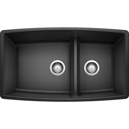 Blanco Performa Silgranit 60/40 Double Bowl Undermount Kitchen Sink with Low Divide - Anthracite 441312