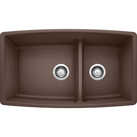 Blanco Performa Silgranit 60/40 Double Bowl Undermount Kitchen Sink with Low Divide - Cafe 441313