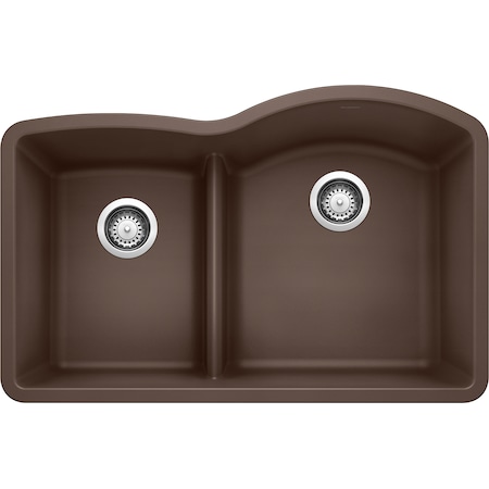Blanco Diamond Silgranit 40/60 Double Bowl Undermount Kitchen Sink with Low Divide - Cafe 441609
