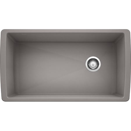 Blanco Diamond Super Single Bowl, Undermount, Metallic Gray, Undermount Mount, 0 Hole 441770