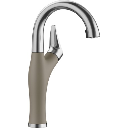 Blanco Bar Faucet, Truffle/Stainless Dual Finish 442043