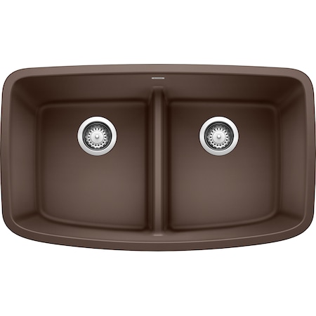 Blanco VALEA UdrMt GraniteComp 32" 50/50 2Bowl Kitchen Sink Café Brown 442203