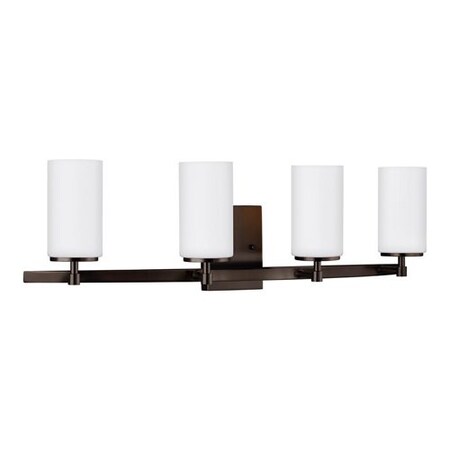 Sea Gull Four Light Wall/Bath, Brushed Oil Rubbe 4424604-778